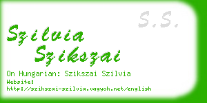 szilvia szikszai business card